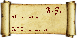 Nán Zombor névjegykártya
